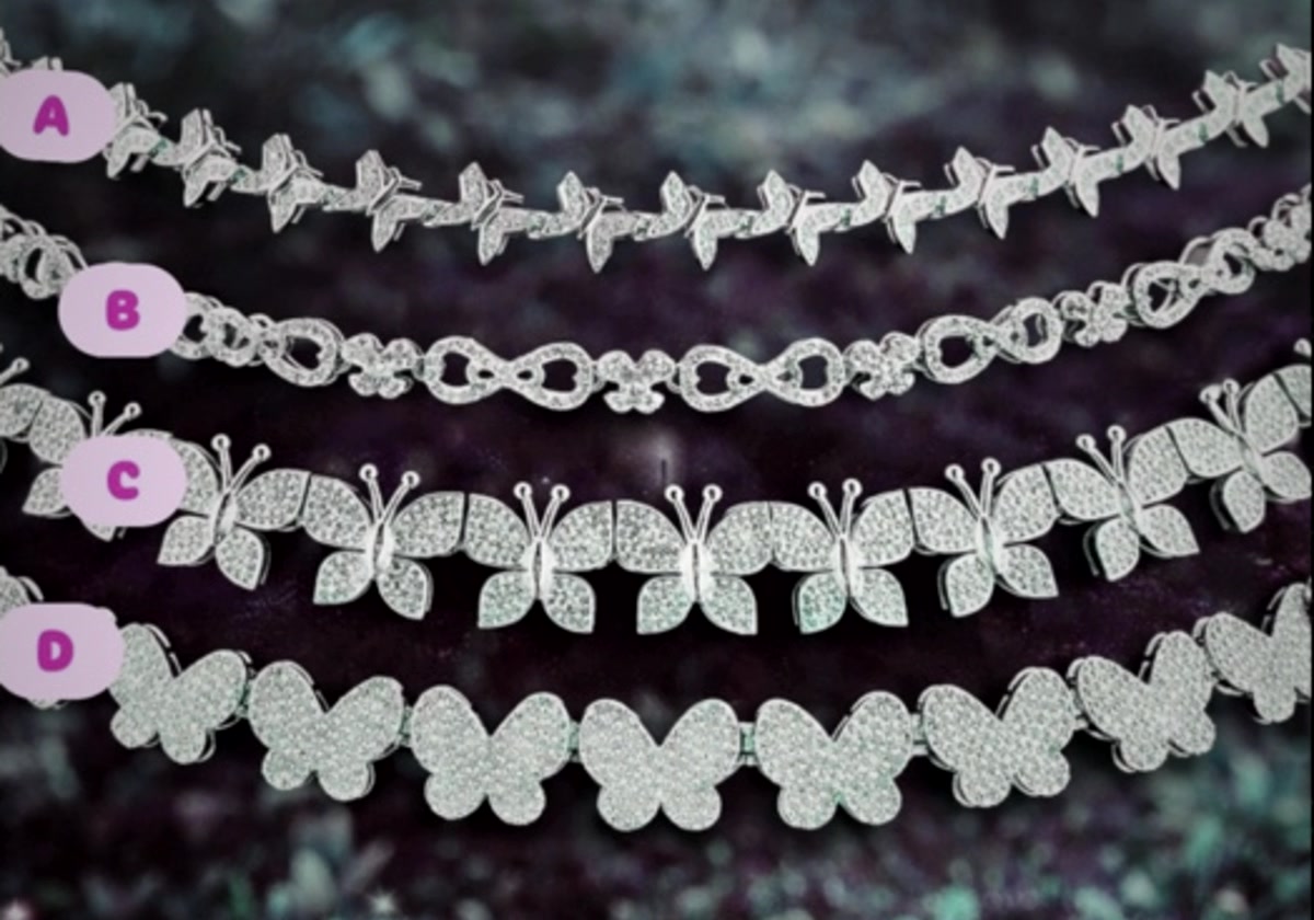 Four silver butterfly bracelet styles